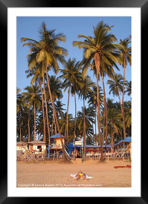 Palm Lined Beach Palolem Framed Mounted Print by Serena Bowles