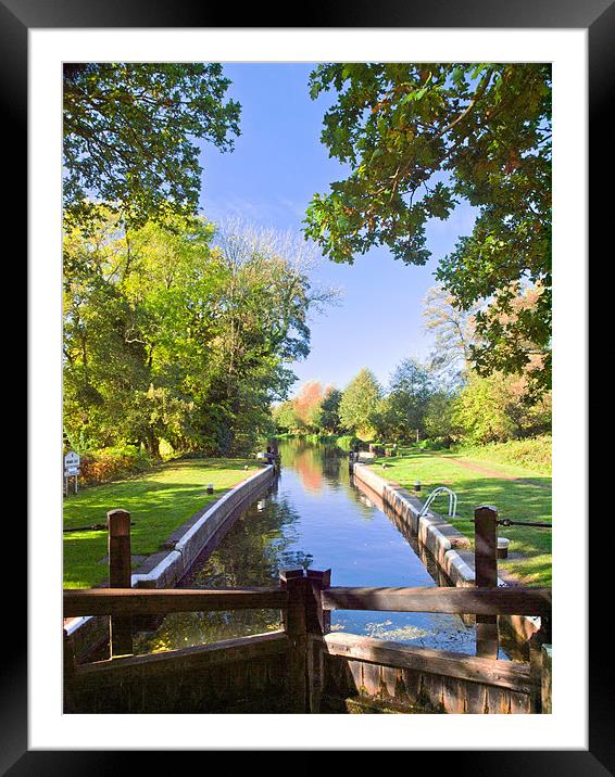 Wey navigation Newark Lock Surrey Framed Mounted Print by Clive Eariss