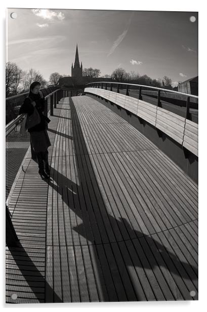 Jarrolds Wensum Bridge Norwich Acrylic by Darren Burroughs