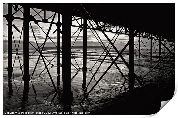 Under the pier Print by Pete Hemington