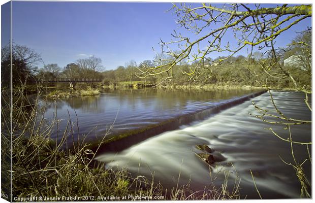 River at Pamphill, Wimborne Canvas Print by Jennie Franklin