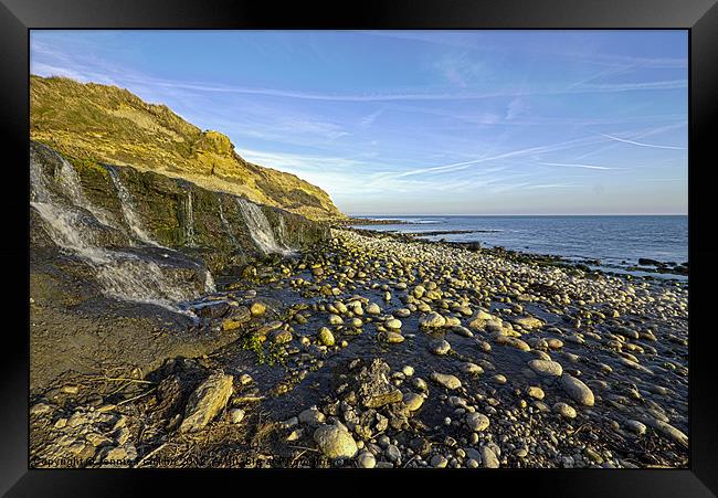 Waterfall on the Beach Framed Print by Jennie Franklin