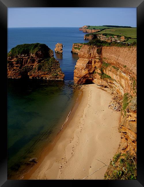 Ladram Bay in England Framed Print by nick pautrat
