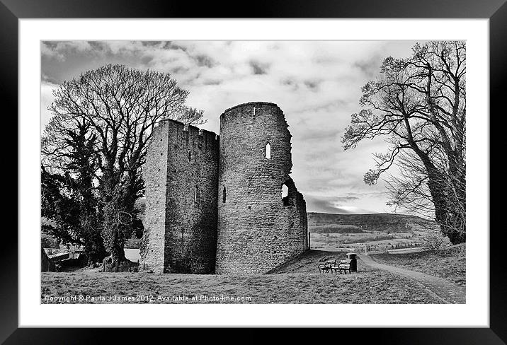Crickhowell Castle Framed Mounted Print by Paula J James