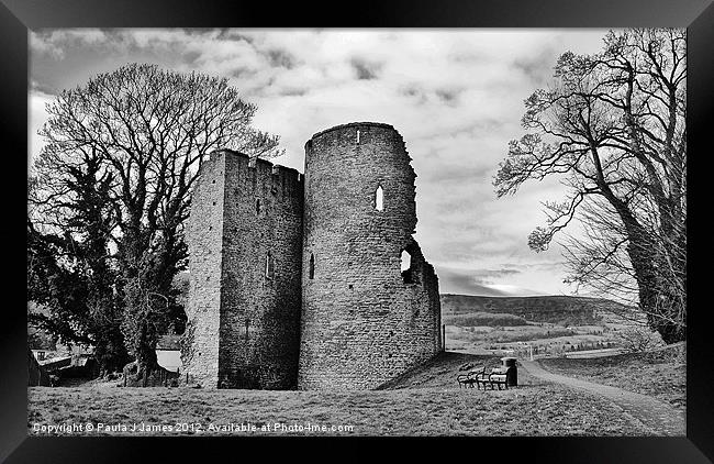 Crickhowell Castle Framed Print by Paula J James
