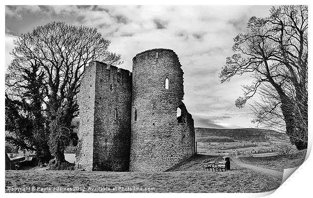 Crickhowell Castle Print by Paula J James