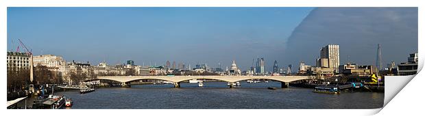 Thames panorama, weather front clearing Print by Gary Eason