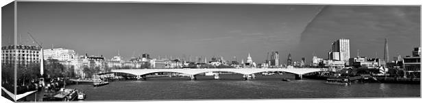 Thames panorama, weather front clearing BW Canvas Print by Gary Eason