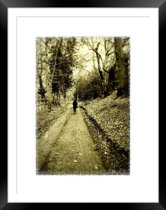 walking home 2 (sepia) Framed Mounted Print by Heather Newton