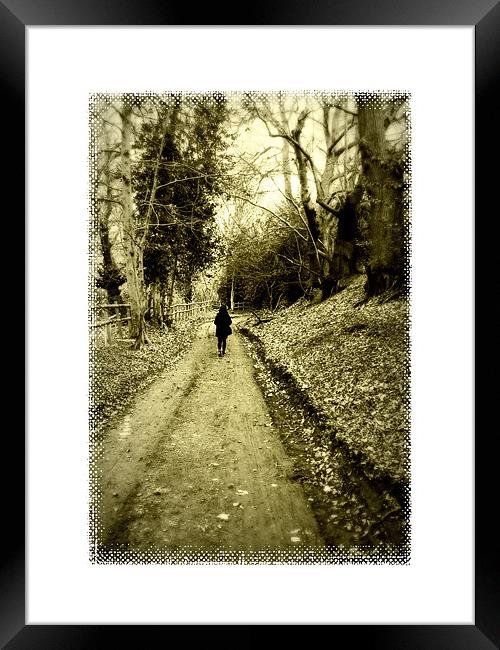 walking home 2 (sepia) Framed Print by Heather Newton