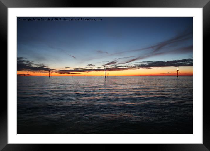 Windfarm Sunset Framed Mounted Print by Ian Shadlock