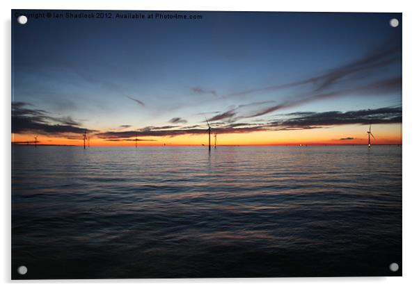 Windfarm Sunset Acrylic by Ian Shadlock
