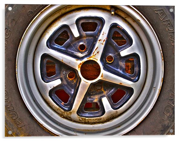 Old Rostyle wheel Acrylic by andrew hall