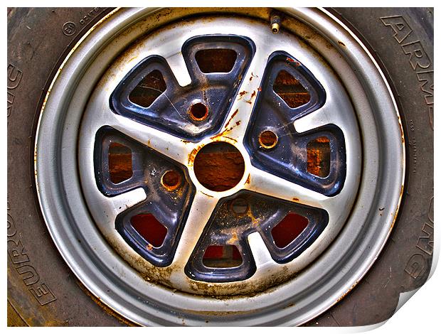 Old Rostyle wheel Print by andrew hall