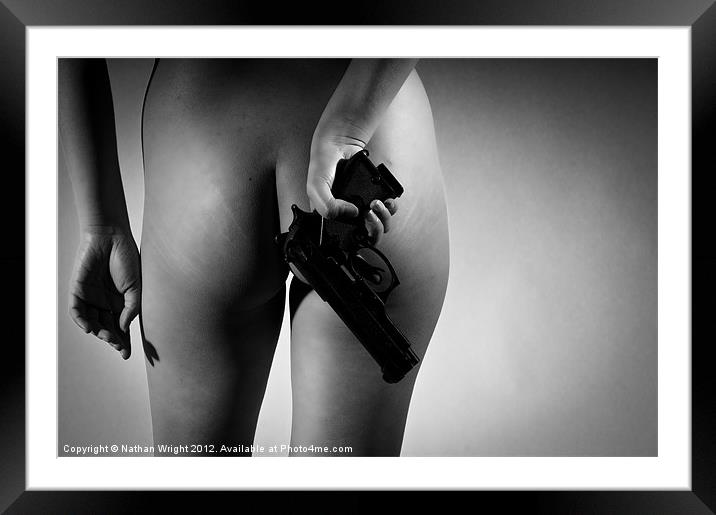 Naked gun! Framed Mounted Print by Nathan Wright