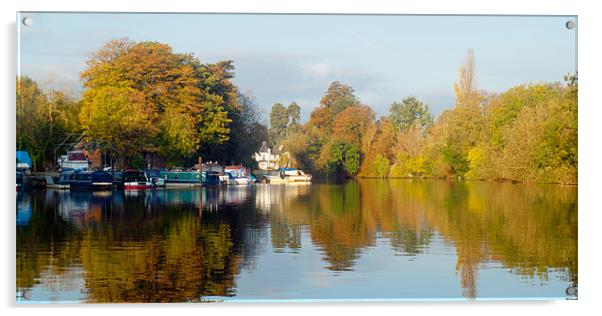 River Thames Weybridge Acrylic by Clive Eariss