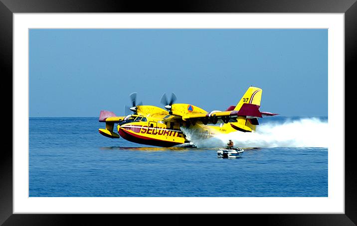 Canadair in Corsica Framed Mounted Print by Simon Wilson