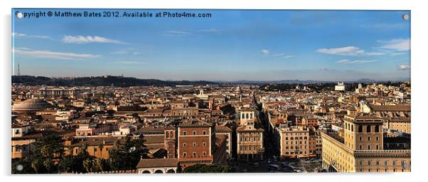 Rome Panorama Acrylic by Matthew Bates