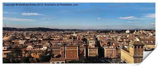 Rome Panorama Print by Matthew Bates
