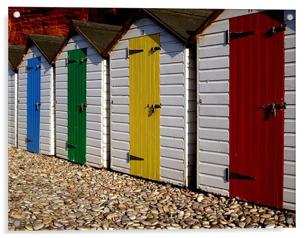 Wooden beach huts Acrylic by nick pautrat