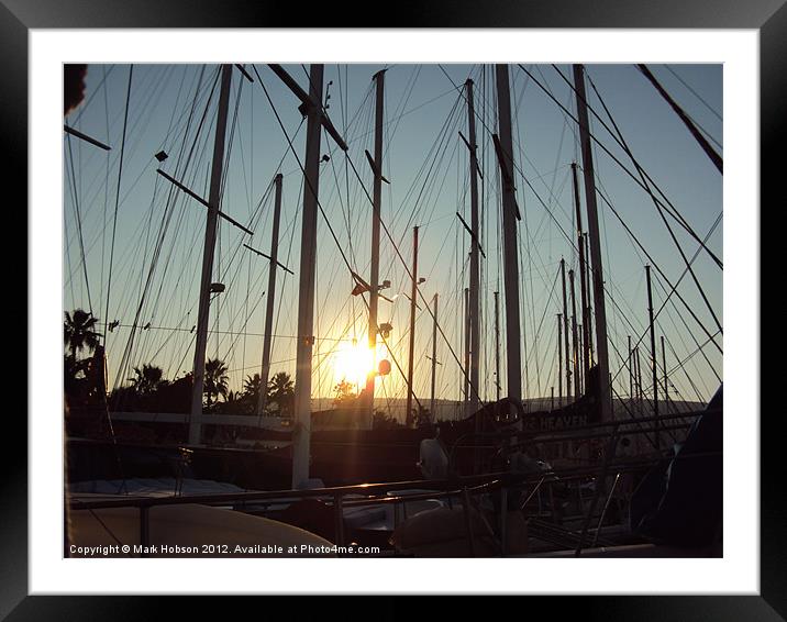 Masts of Light Framed Mounted Print by Mark Hobson