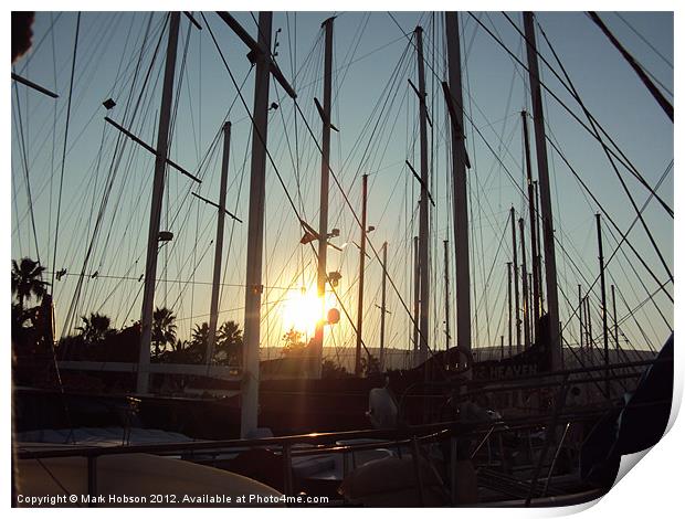 Masts of Light Print by Mark Hobson