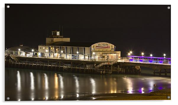 Bournemouth Pier at Night Acrylic by Jennie Franklin