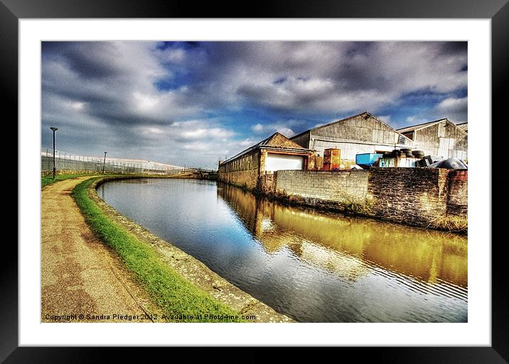 Canal side at Ewood Framed Mounted Print by Sandra Pledger