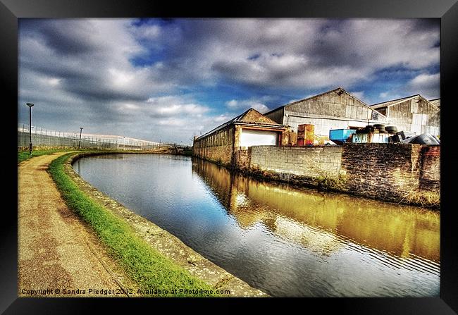 Canal side at Ewood Framed Print by Sandra Pledger