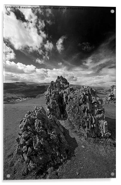 ruins of dinas bran Acrylic by meirion matthias