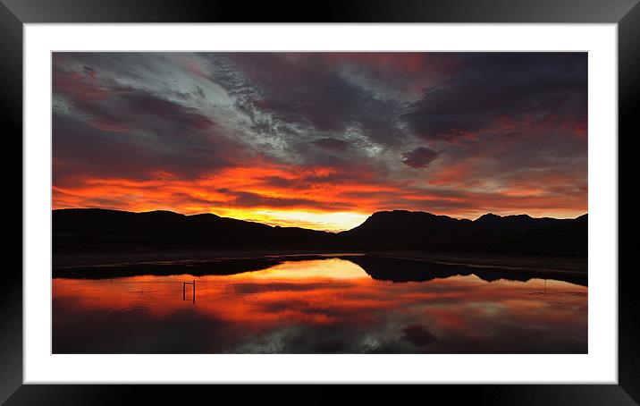 reflection in red Framed Mounted Print by Martina Stoecker