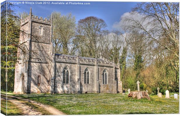 Country Church In Spring Canvas Print by Nicola Clark