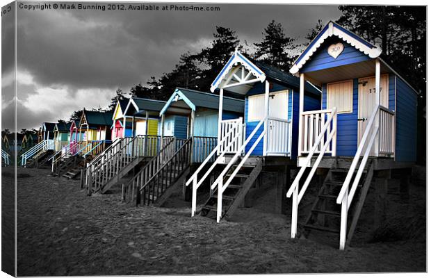 Beach huts at Wells Canvas Print by Mark Bunning