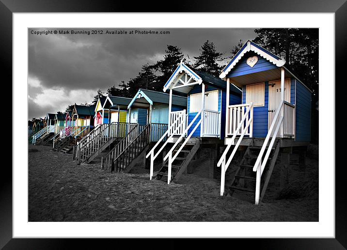 Beach huts at Wells Framed Mounted Print by Mark Bunning