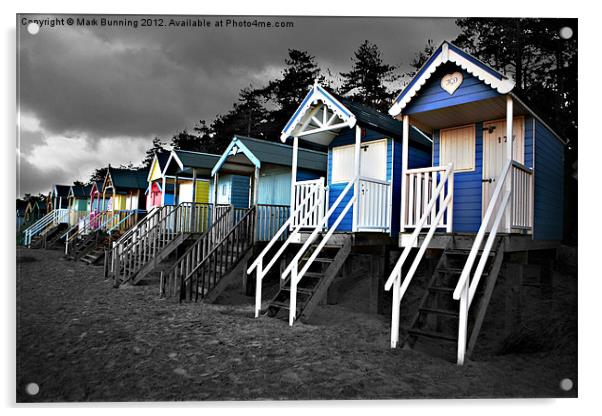 Beach huts at Wells Acrylic by Mark Bunning