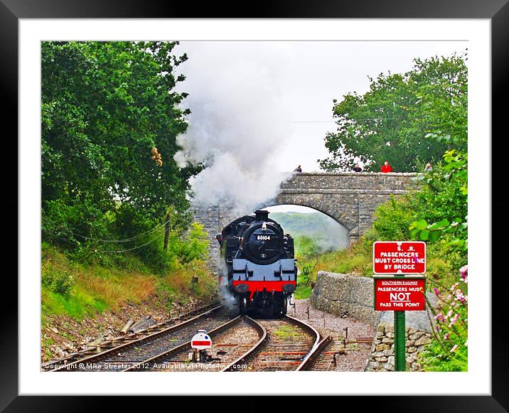 Steam at Harmans Cross Framed Mounted Print by Mike Streeter