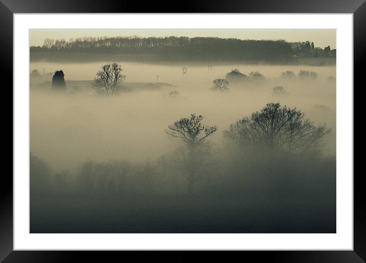 Fog Framed Mounted Print by Rebecca Briggs