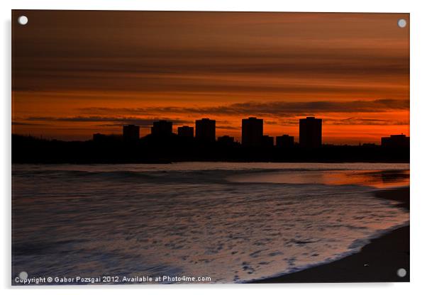 Aberdeen by sunset Acrylic by Gabor Pozsgai