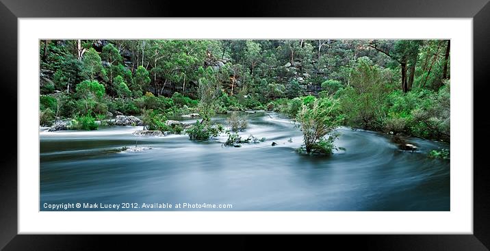 Cataract in Flood Framed Mounted Print by Mark Lucey
