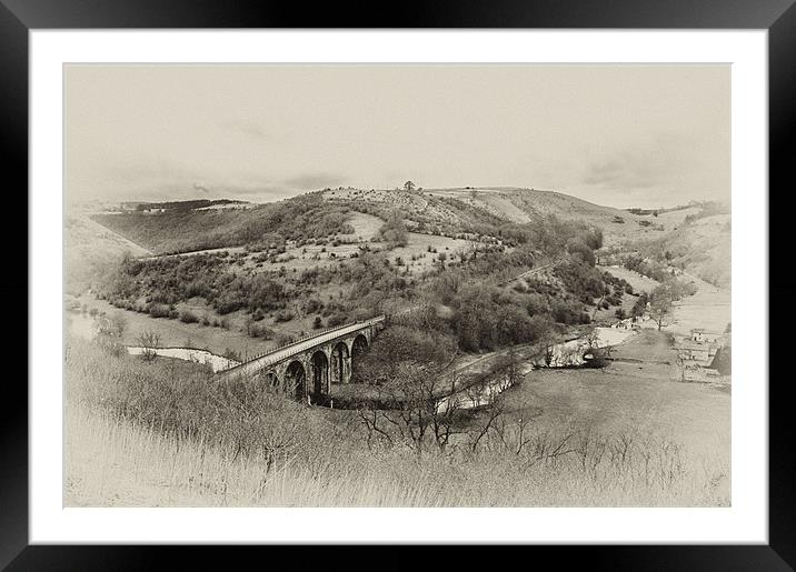 Monsal Dale Viaduct B&W Framed Mounted Print by Alan Matkin