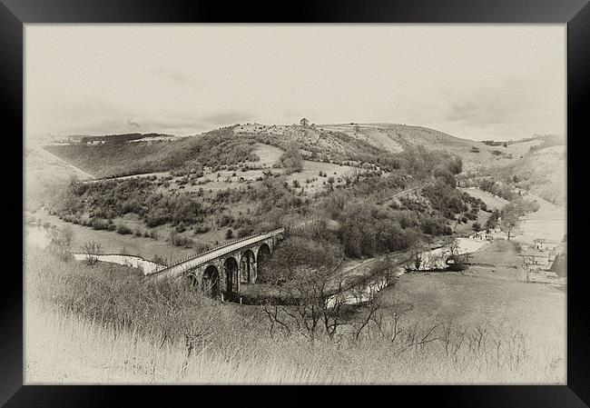 Monsal Dale Viaduct B&W Framed Print by Alan Matkin