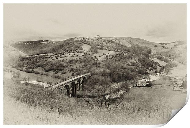 Monsal Dale Viaduct B&W Print by Alan Matkin