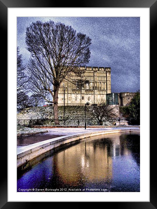 Norwich Castle Textured Framed Mounted Print by Darren Burroughs