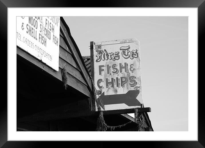 Mrs T's Fish & Chips Framed Mounted Print by Ian Shadlock