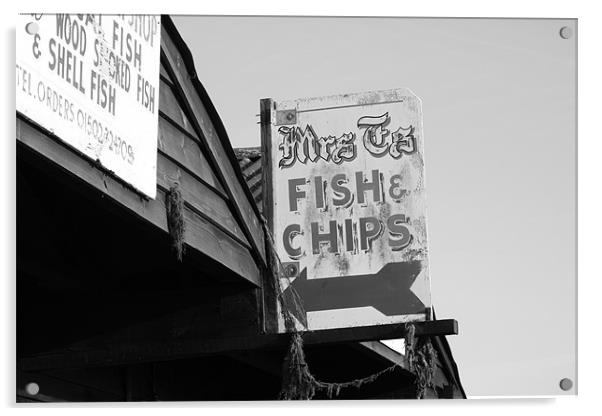 Mrs T's Fish & Chips Acrylic by Ian Shadlock