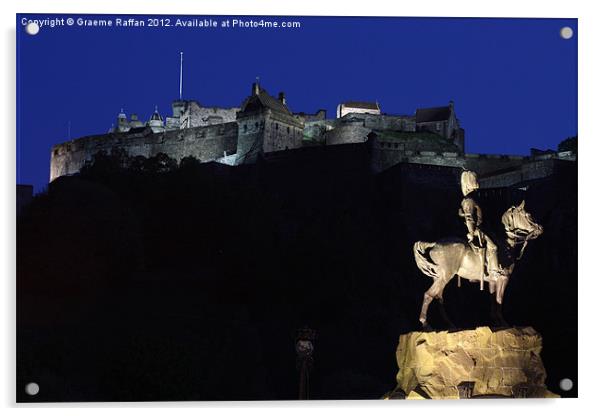 Edinburgh Castle at Night Acrylic by Graeme Raffan