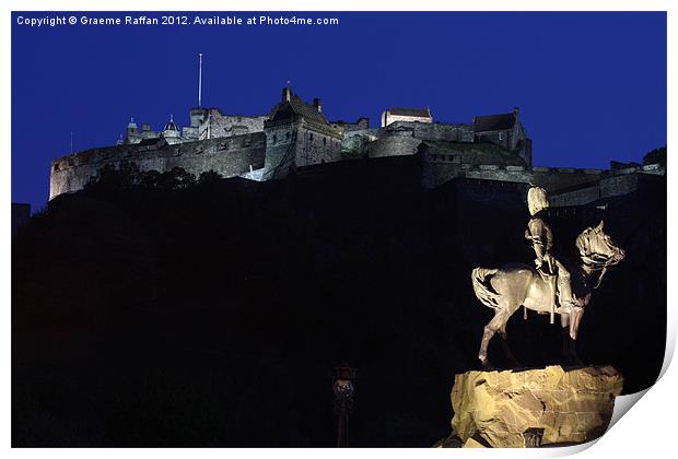 Edinburgh Castle at Night Print by Graeme Raffan