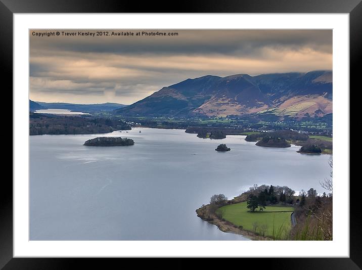Derwentwater Views -Lake District Framed Mounted Print by Trevor Kersley RIP