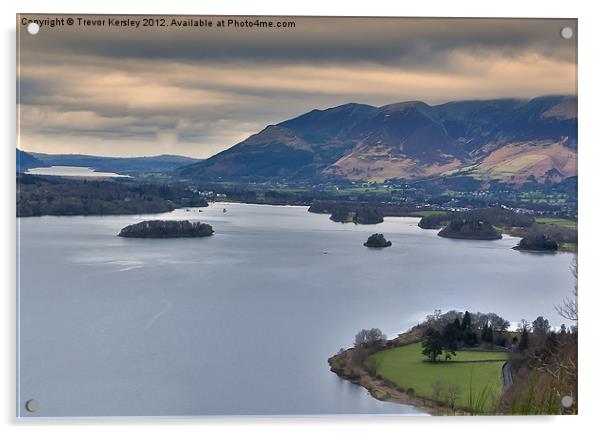Derwentwater Views -Lake District Acrylic by Trevor Kersley RIP