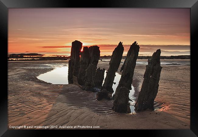 Ardrossan Wreck Beach Sunset Framed Print by Paul Messenger
